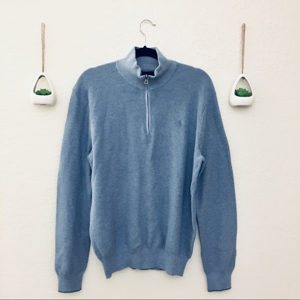 POLO RALPH LAUREN Blue Quarter Zip Sweatshirt